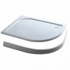Offset Quadrant Stone Easy Plumb Shower Enclosure Tray with Legs &amp; Panel - 1200x800mm Left 
